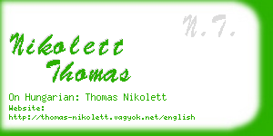 nikolett thomas business card